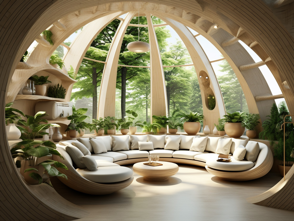 Eco-friendly interior design living room